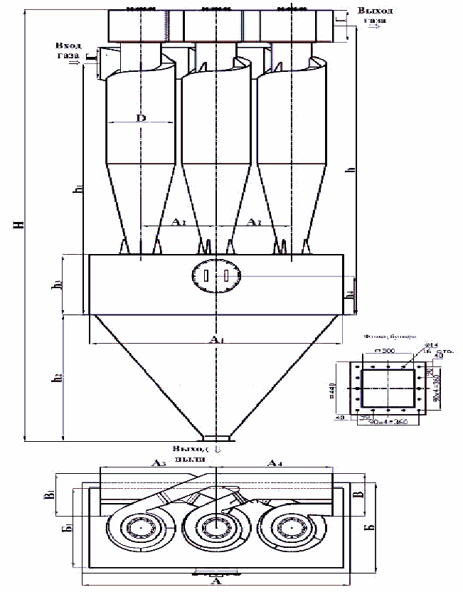 Циклон цн 15у чертеж