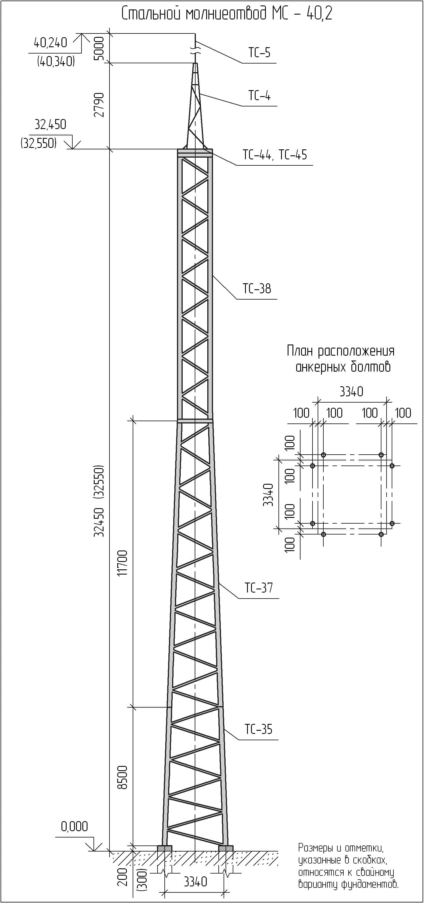 Молниеотвод см 30 чертеж