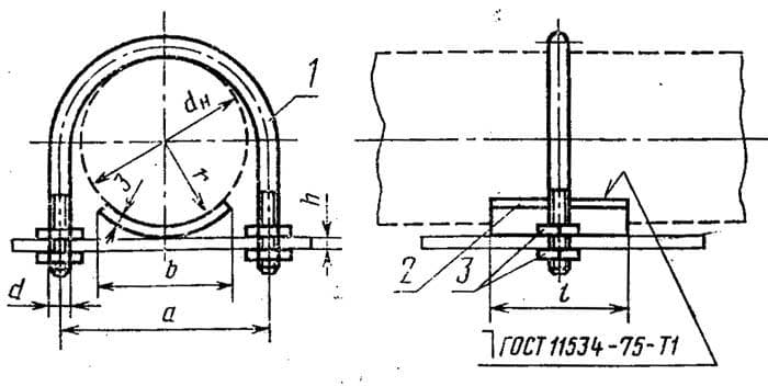 Опора для трубопровода чертеж