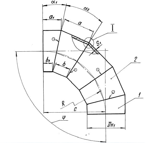 Как сварить трубу под 90 градусов чертеж