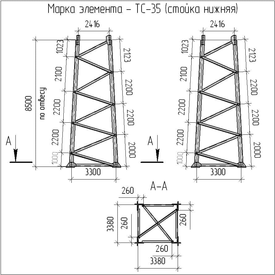 Прожекторная мачта пмс 24 0 сборочный чертеж