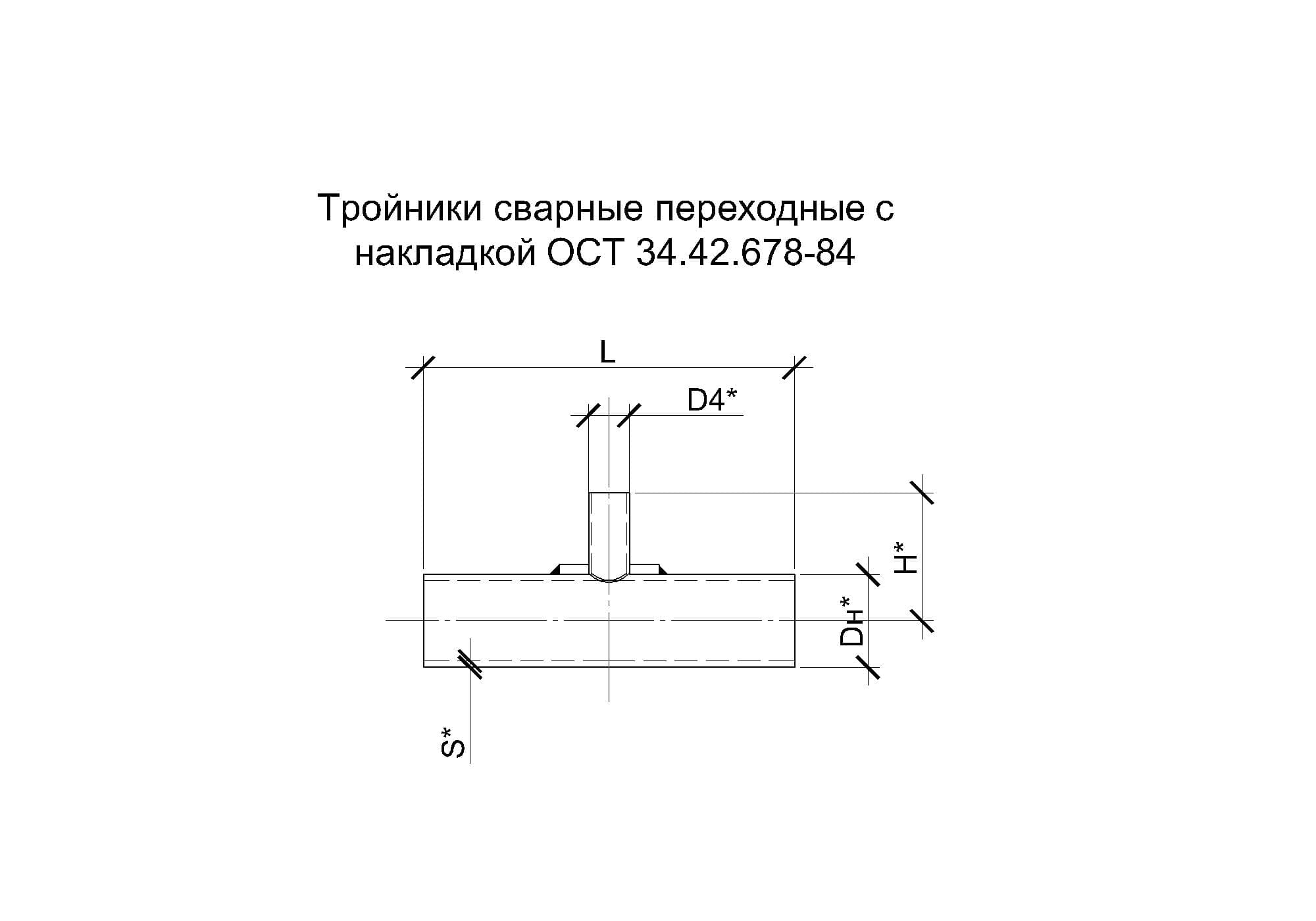 Штанообразный тройник чертеж