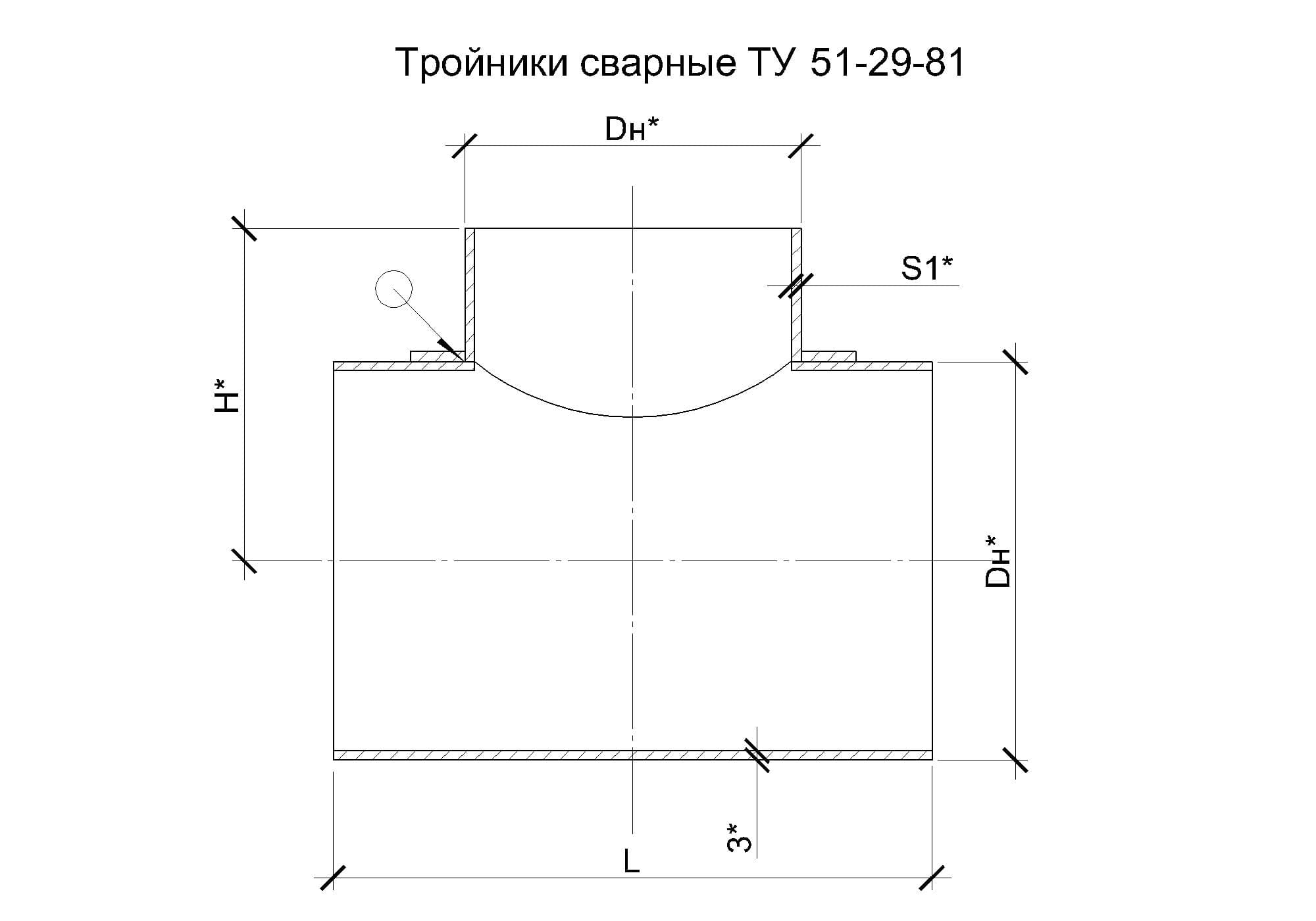 Штанообразный тройник чертеж