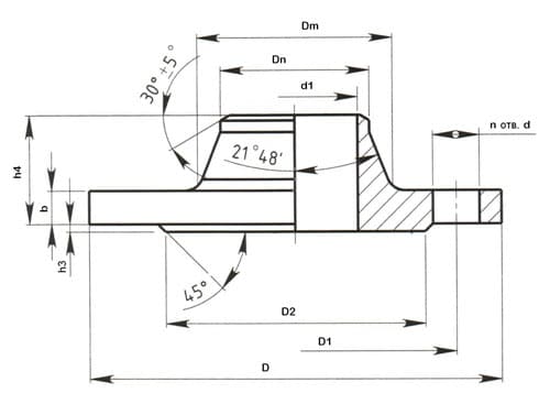 Фланец воротниковый чертеж