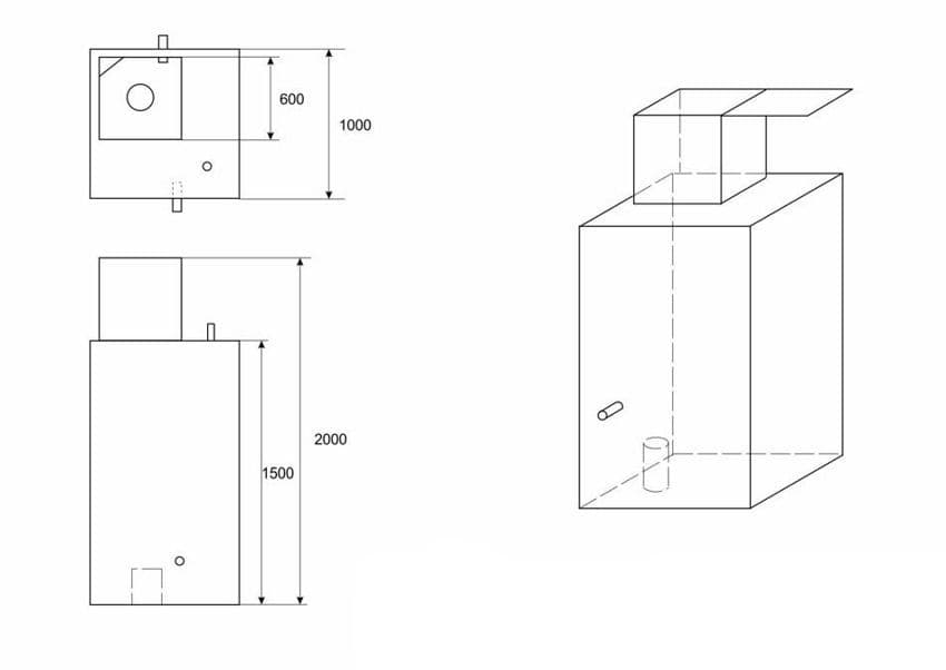 Чертеж бака для воды в баню нержавейка