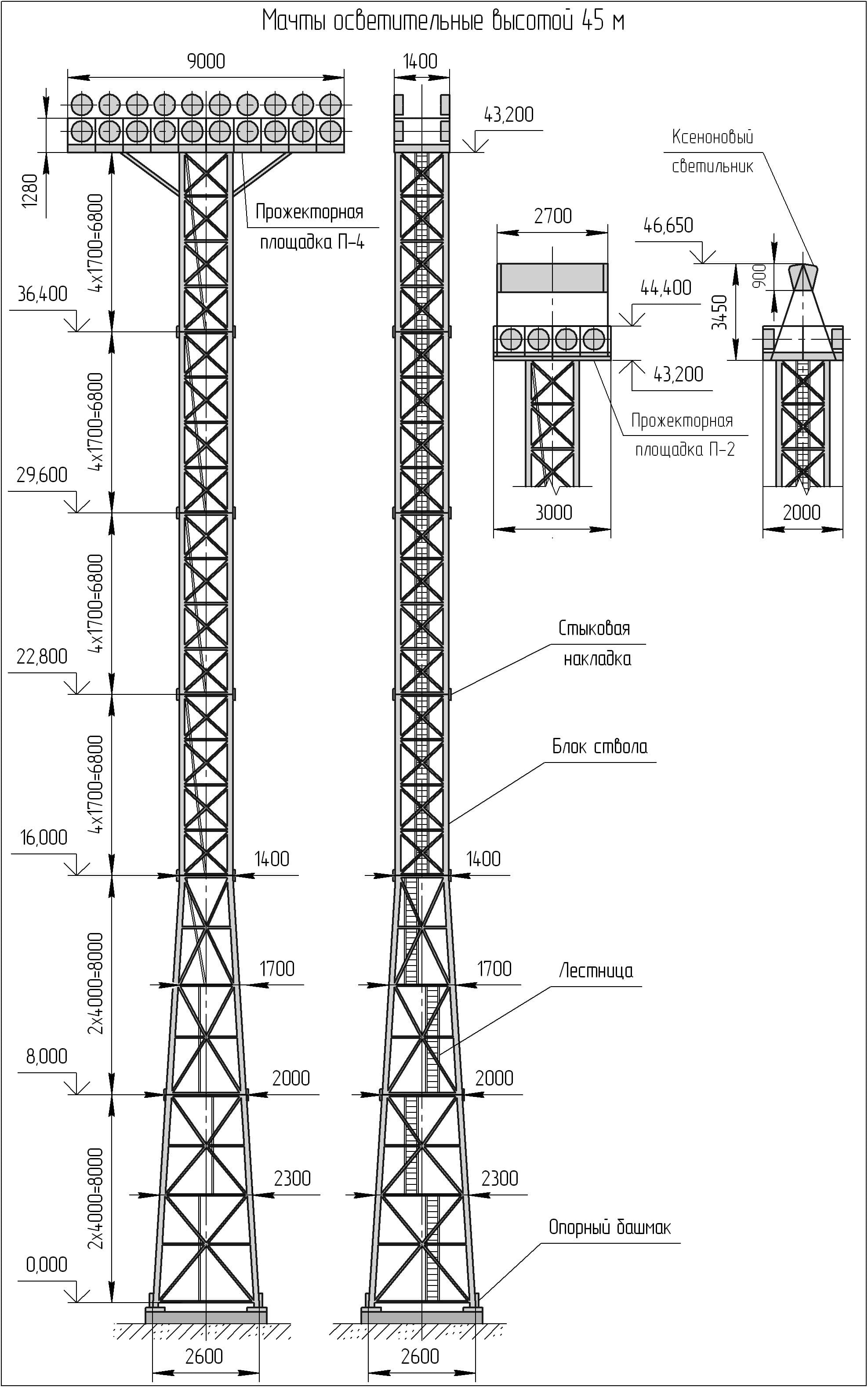 Мачта освещения чертеж dwg