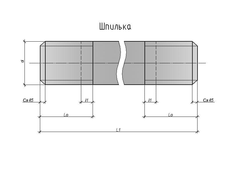 Шпилька м8 чертеж dwg