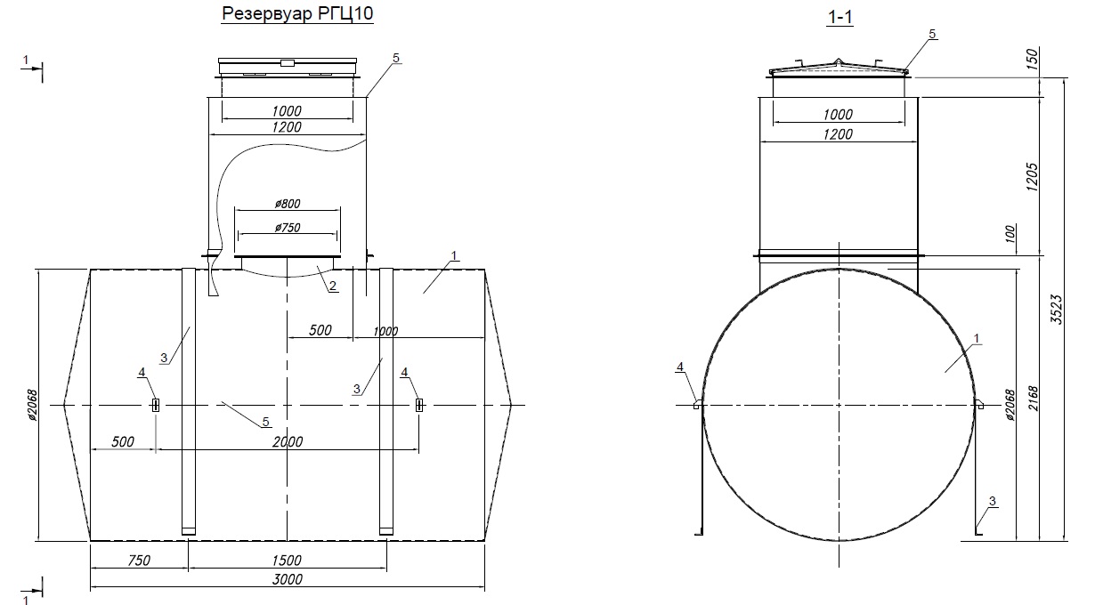 Подземный резервуар чертеж