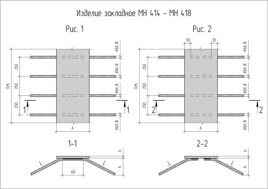 Закладные детали для железобетонных конструкций чертежи