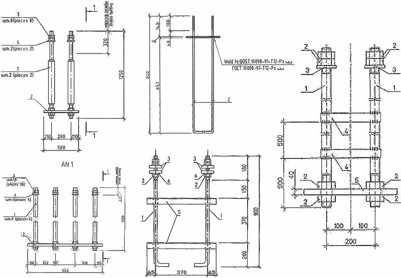 Чертеж анкерный болт dwg