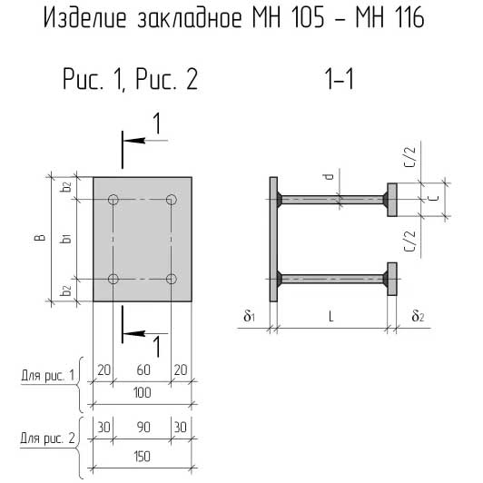 Закладные детали для железобетонных конструкций чертежи